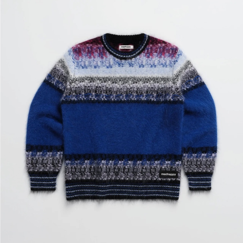 Madhappy Blue and Gray Patterned Sweater